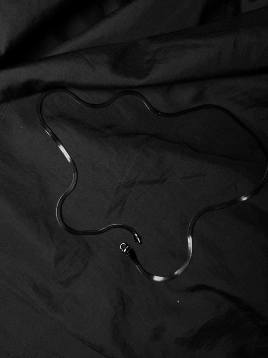 Unisex Black Stainless Steel Snake Chain Necklace