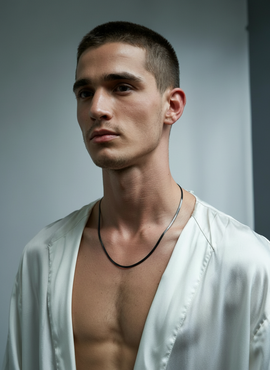 Unisex Black Stainless Steel Snake Chain Necklace