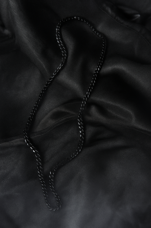 Men’s Black Stainless Steel Cuban Chain Necklace – Stylish Daily Wear Fashion Accessory