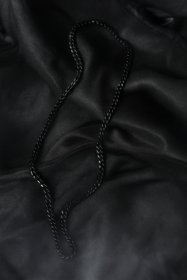 Men’s Black Stainless Steel Cuban Chain Necklace – Stylish Daily Wear Fashion Accessory