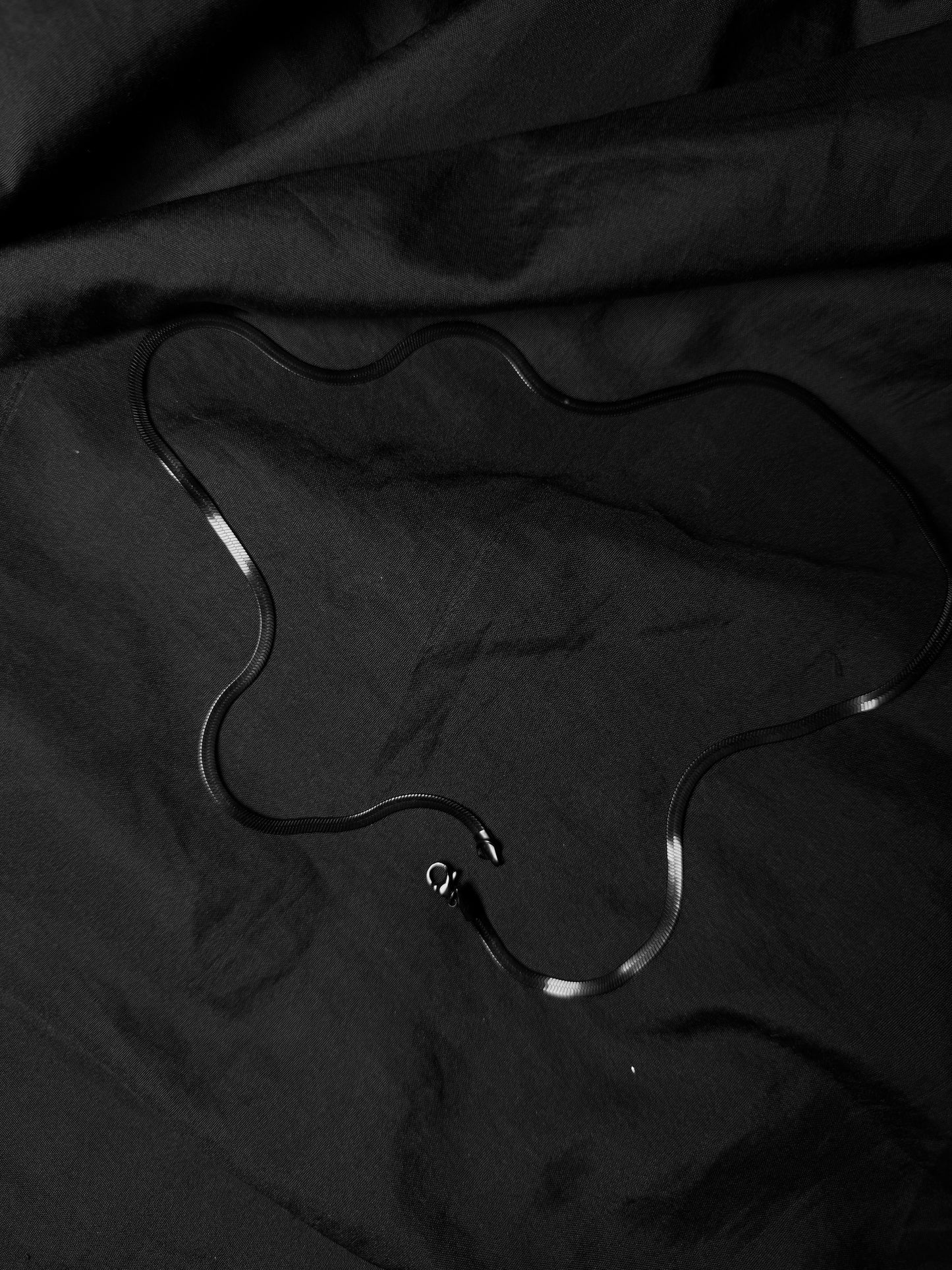 Unisex Black Stainless Steel Snake Chain Necklace