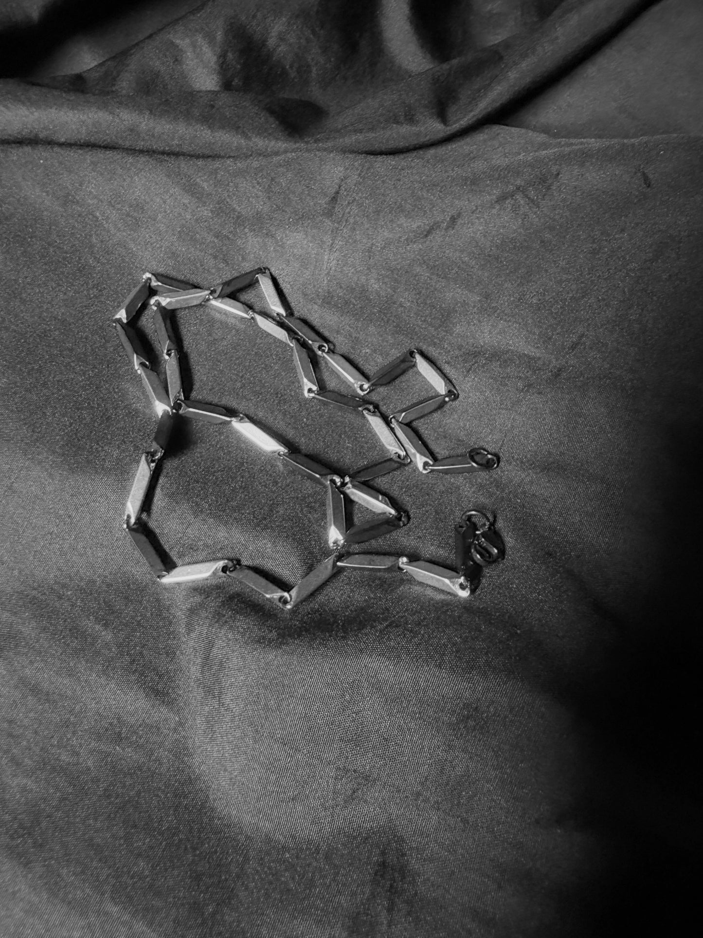 Men’s Stainless Steel Box Black Silver Chain Necklace for Daily Wear