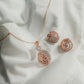 Women’s Rose Gold Dazzle Diamond Round Pendant & Earring Set – Premium Party & Daily Wear Jewellery