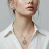 Women’s Rose Gold Dazzle Diamond Round Pendant & Earring Set – Premium Party & Daily Wear Jewellery