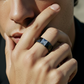Men’s Black Ceramic Geometric Ring – Scratch-Resistant Faceted Band for Modern Daily Wear